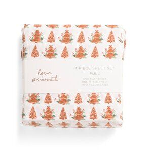 S L HOME FASHIONS multi Gingerbread Trees Sheet Set